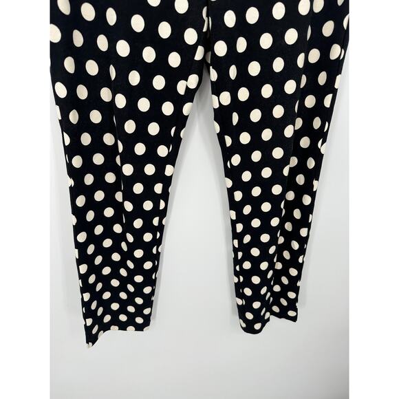 Chicos WomenSize 1 US 8 Black White Polka Dot Juliet Ankle Pants Stretch Rayon - Picture 4 of 8